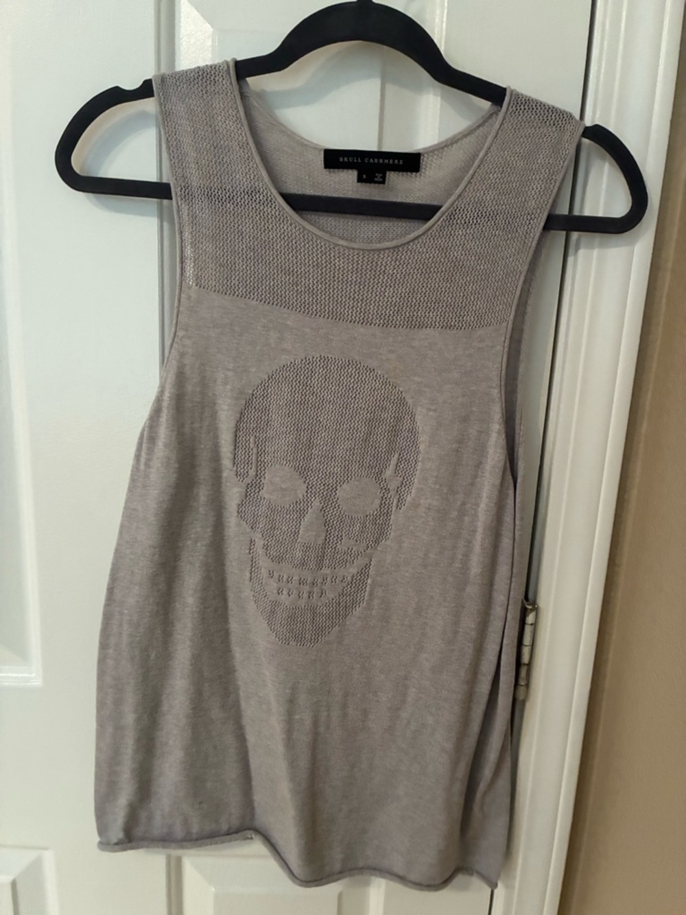 Skull Cashmere Light Gray Knit Skull Tank